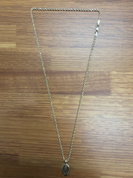 10k yellow Gold chain and Pendant
