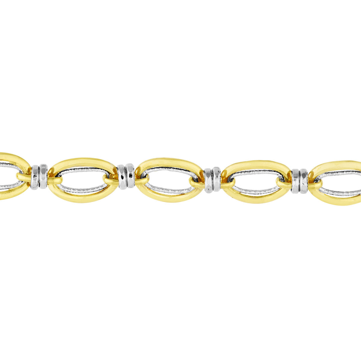 Two-Tone Polished Double Link Bracelet