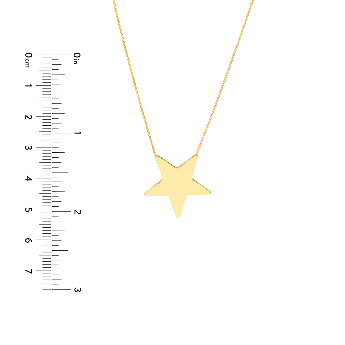 14K Gold Tilted Star Pendant Adjustable Necklace