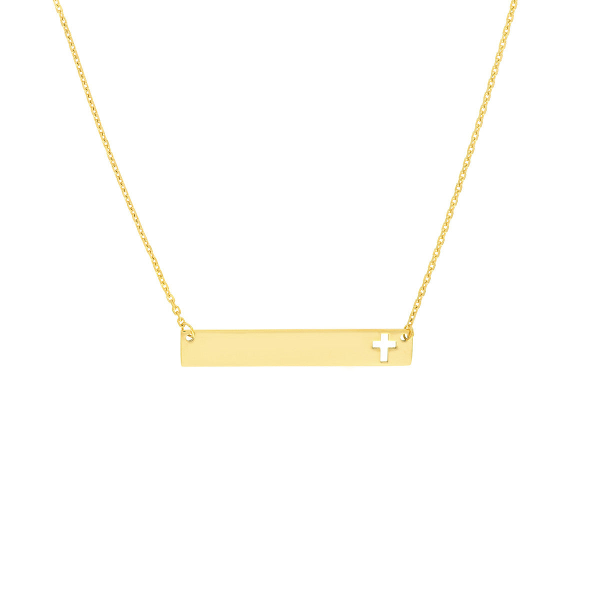 Mini Bar Necklace with Cutout Cross