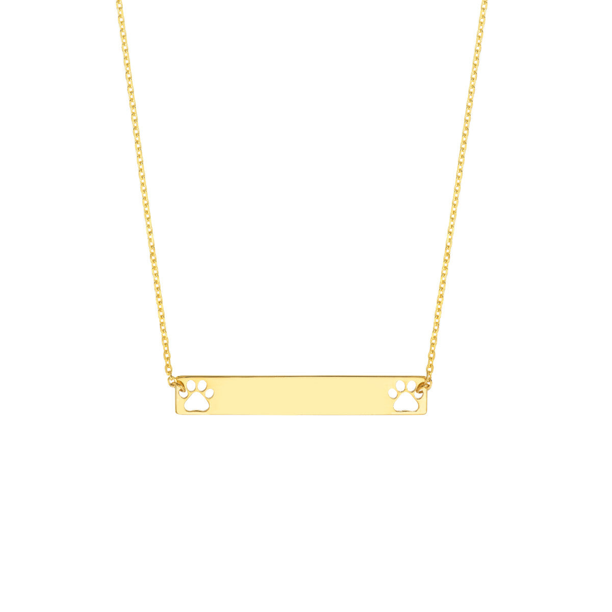 Mini Bar Necklace with Paw Cutouts