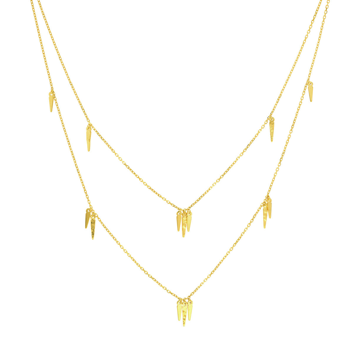 Dangle Icicles Layered Duet Necklace