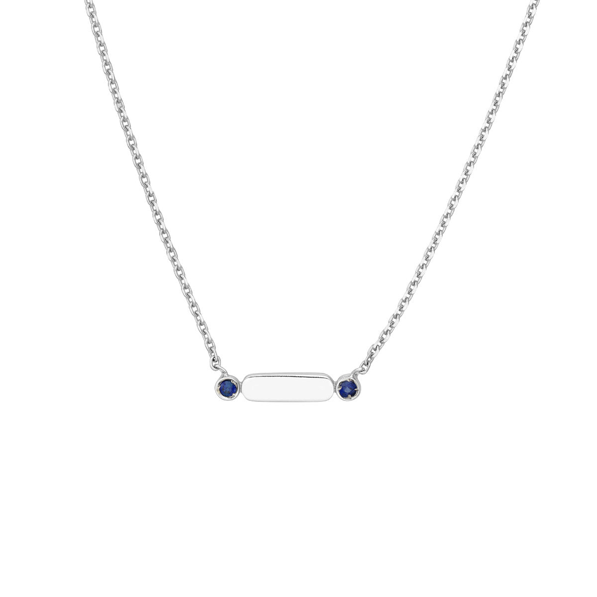 Mini Hexagon Bar with Sapphire Necklace