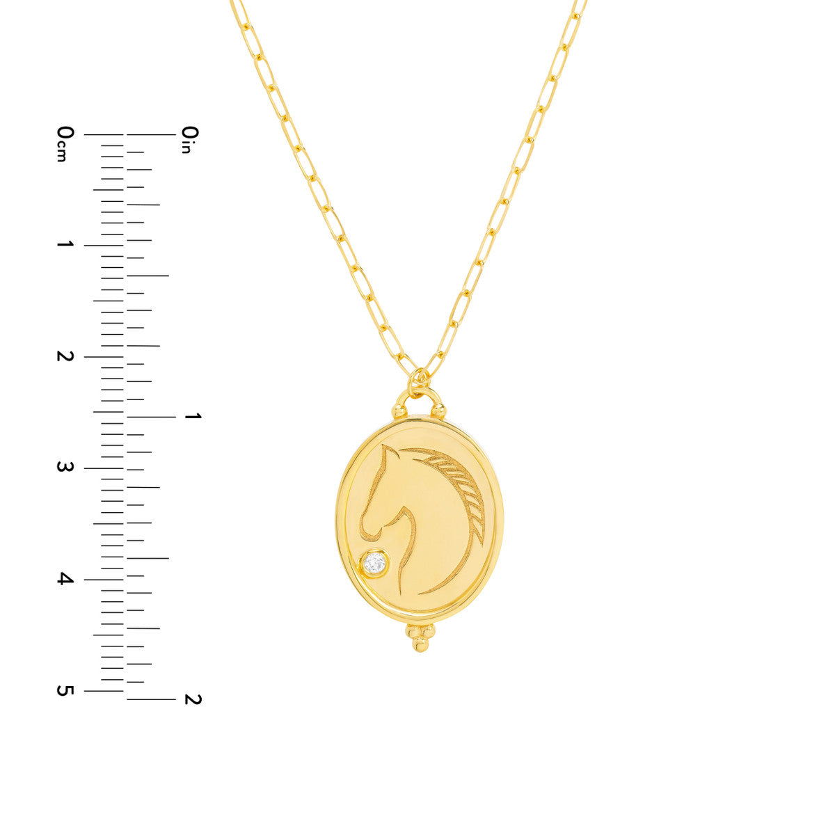 Horse Medallion Necklace with Diamond