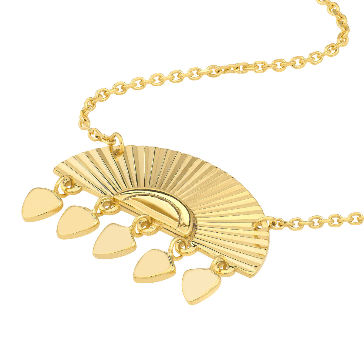 Fluted Tribal Necklace with Spear Drops