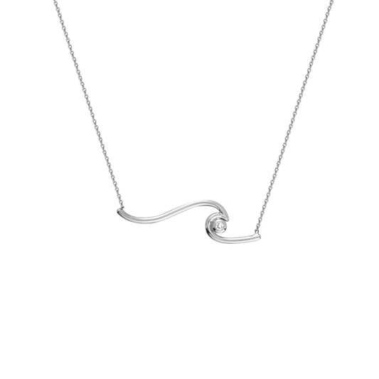 Wave Necklace with Diamond Accent