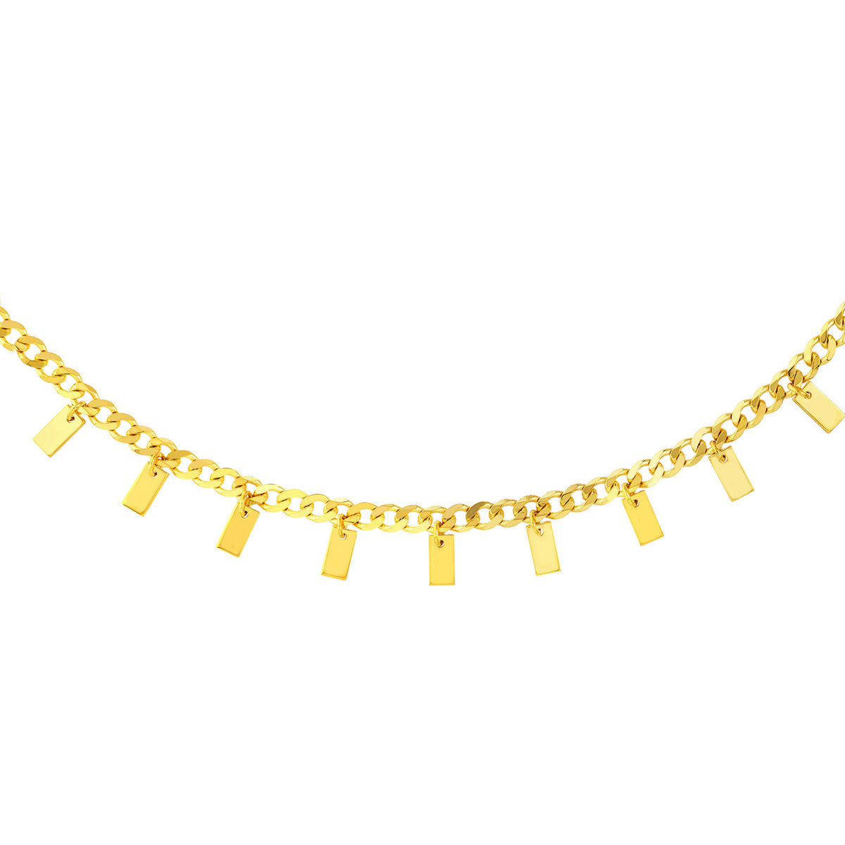Polished Tags Open Curb Chain Choker