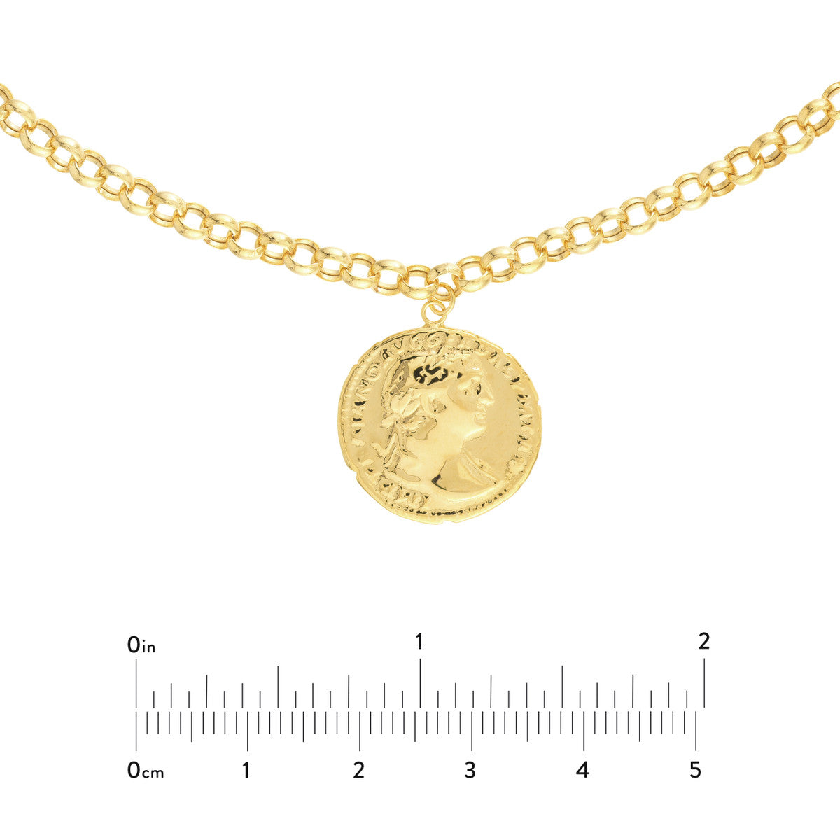 Ancient Coin Dangle on Rolo Chain Choker