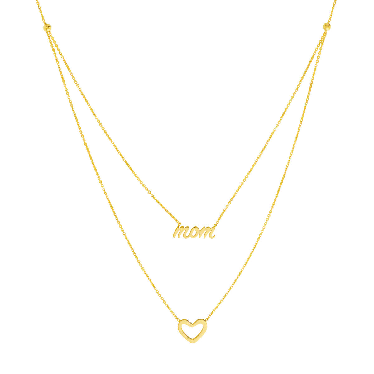 Script Mom and Open Heart Duet Necklace