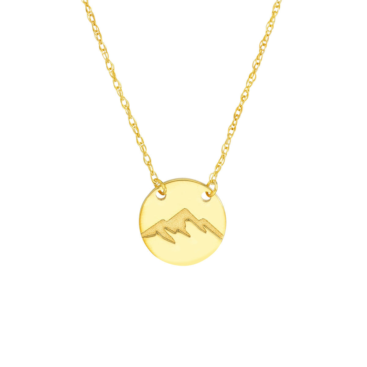 So You Etched Mountain Mini Disc Adjustable Necklace