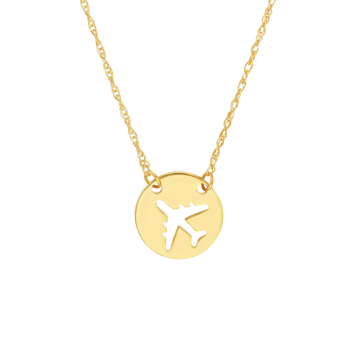 So You Cutout Airplane Mini Disc Adjustable Necklace