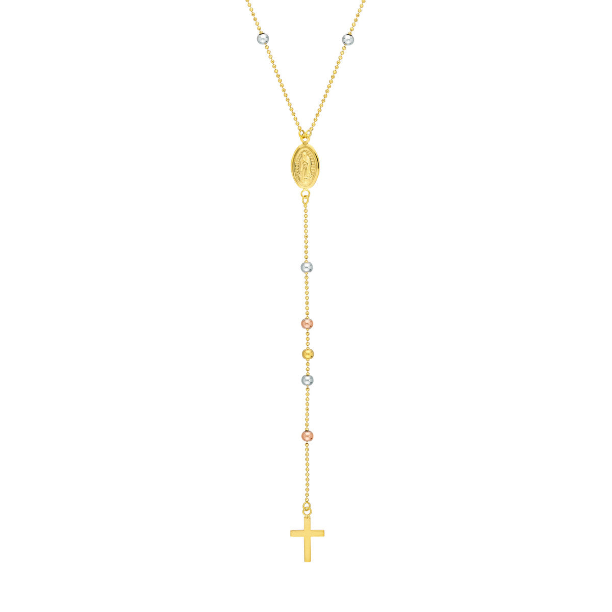 Children's Virgin Mary with Cross Beaded Y-Necklace $272
