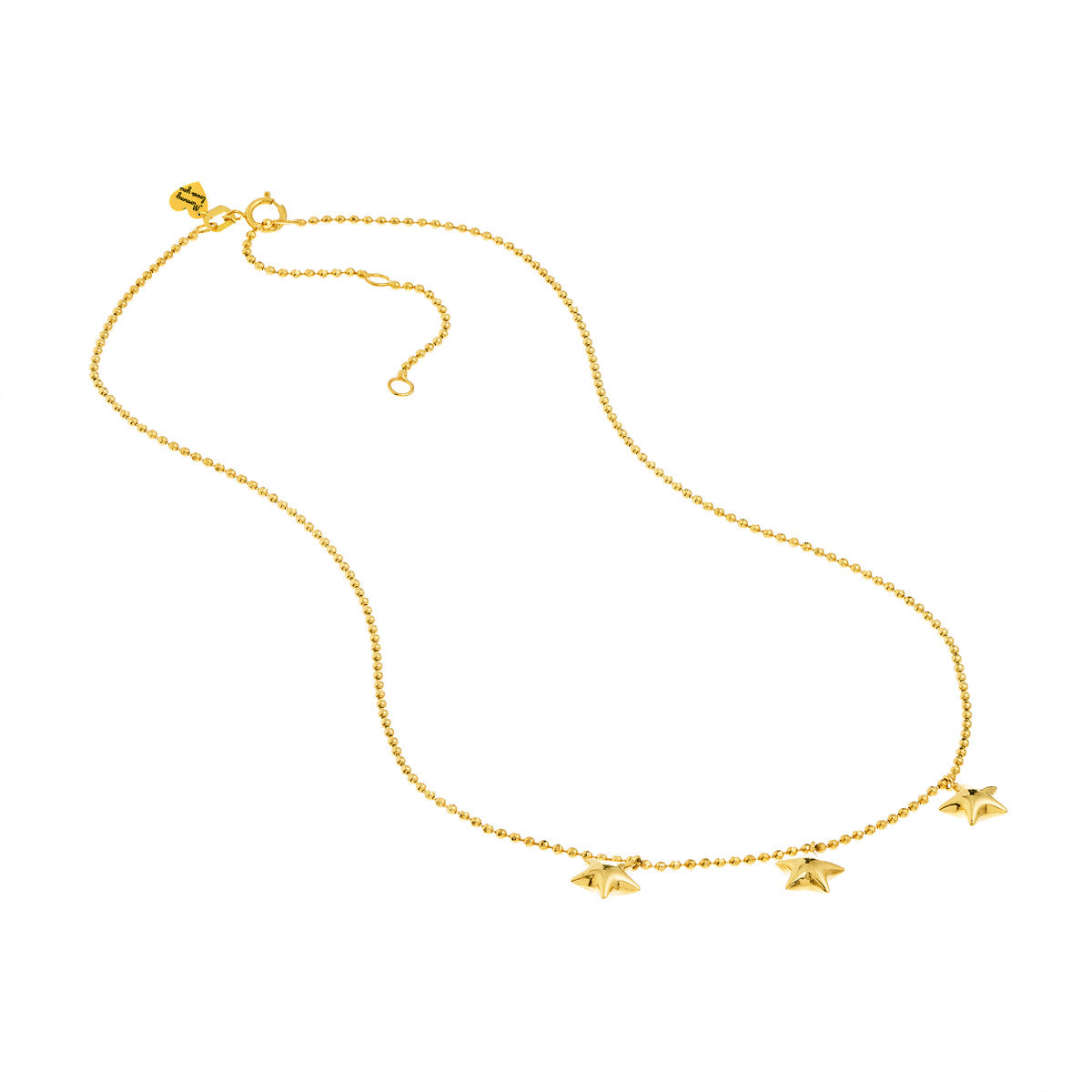 Mommy Loves You Triple Puff Star Adj. Necklace