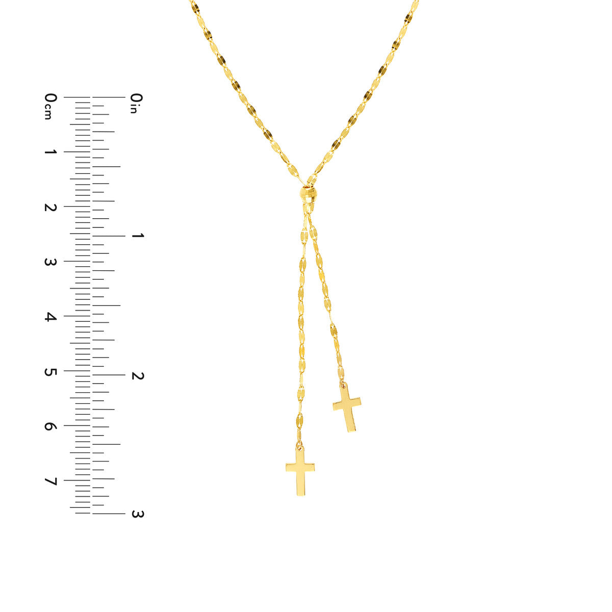 High Polished Crosses Adjustable Lariat Necklace