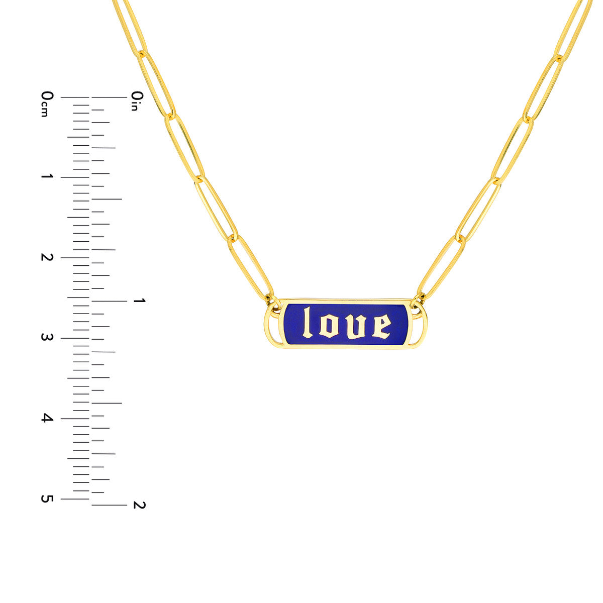 Enamel Love Paper Clip Necklace