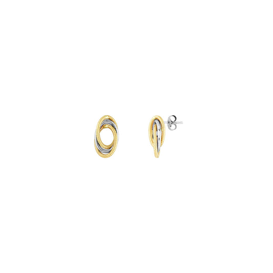 Textured Tube Oval Love Knot Post Earrings