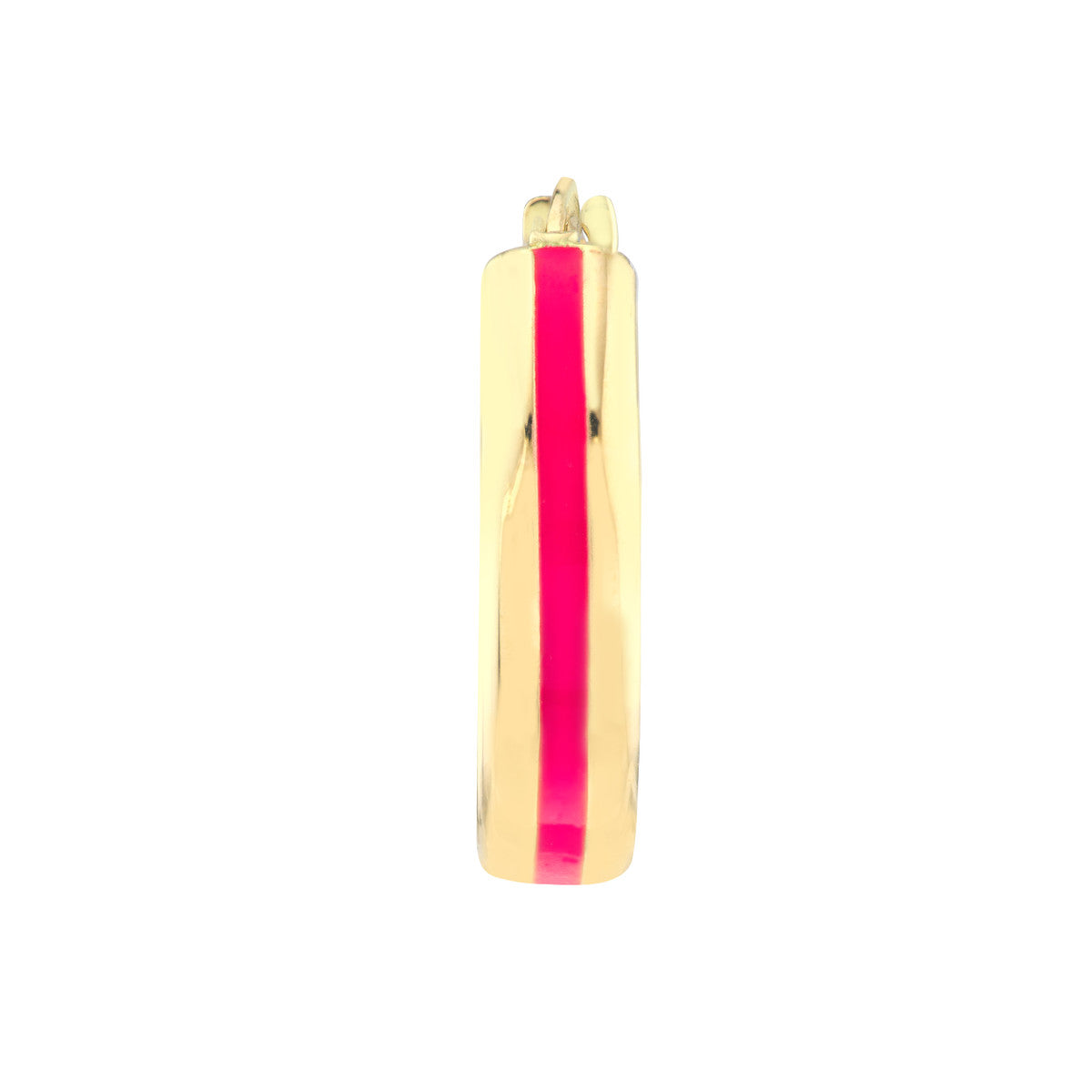 15X4mm Neon Pink Enamel Round Hoops